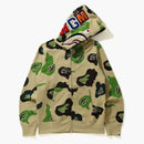 Bape Def Camo Shark Full Zip Hoodie Beige