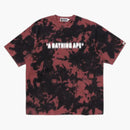Bape Destroyed Bleach Logo Relaxed Fit Tee Red