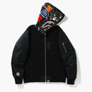 Bape Digital Camo Military Shark Full Zip Hoodie Black