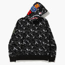 BAPE DIGITÁLNÍ CAMO SHARK Wide Pullover Hoodie Black