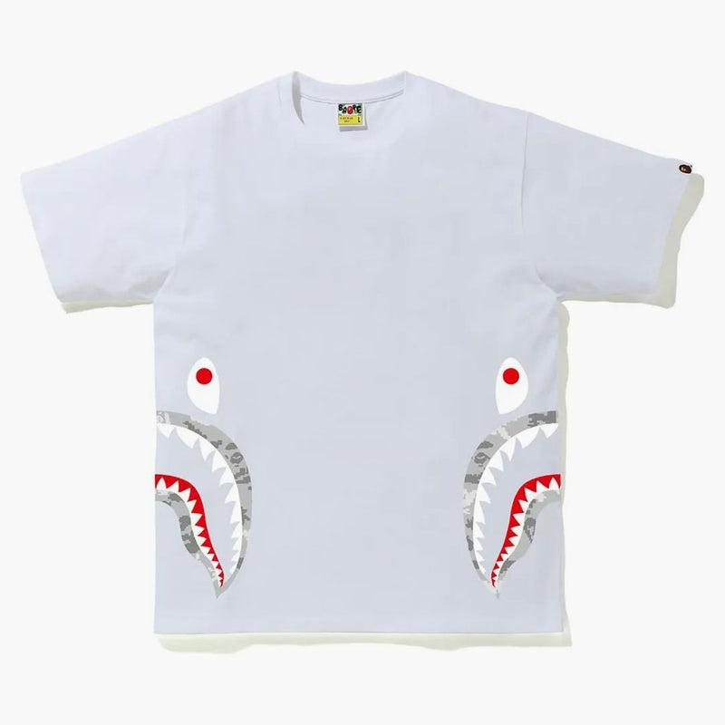 Bape Digital Camo Side Shark Tee White/Gray