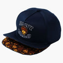 BAPE Double Visor Milo Snapback Cap Navy