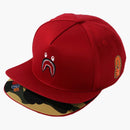 Bape Double Visor Shark Snapback Cap Red