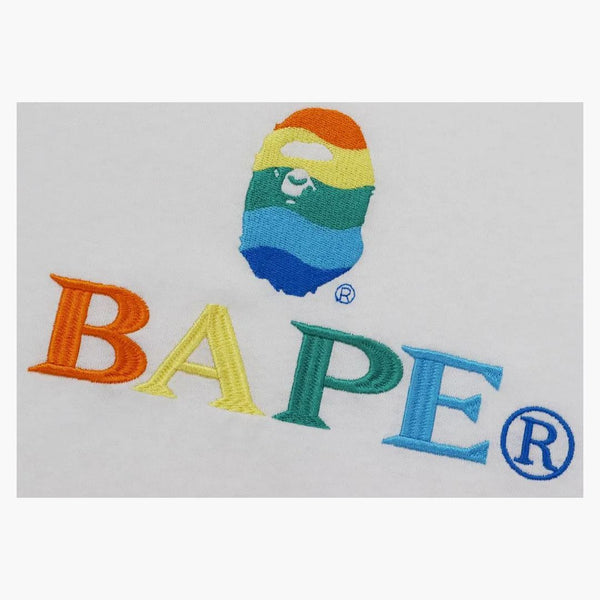 BAPE RACMATO RICAMATO FITTO L/S TEA BIANCO
