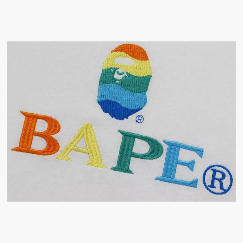 Bape Embroidery Relaxed Fit L/S Tea White