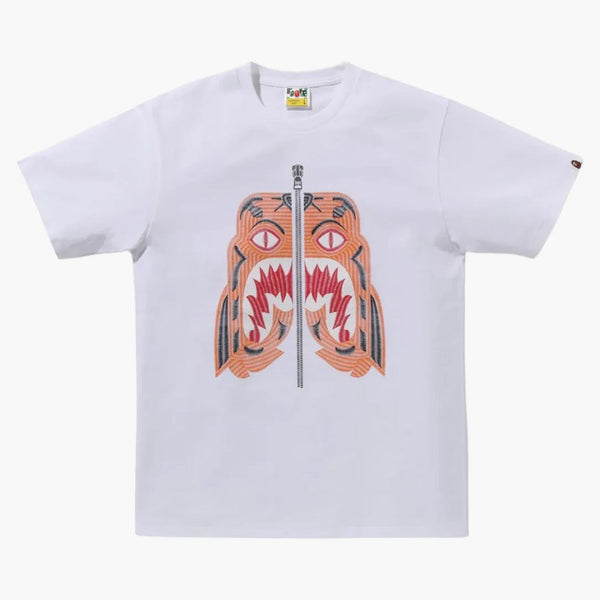 Bape Empoidery Style Tiger Tea White