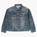 Bape Fake Print Denim Jacket Light Indigo
