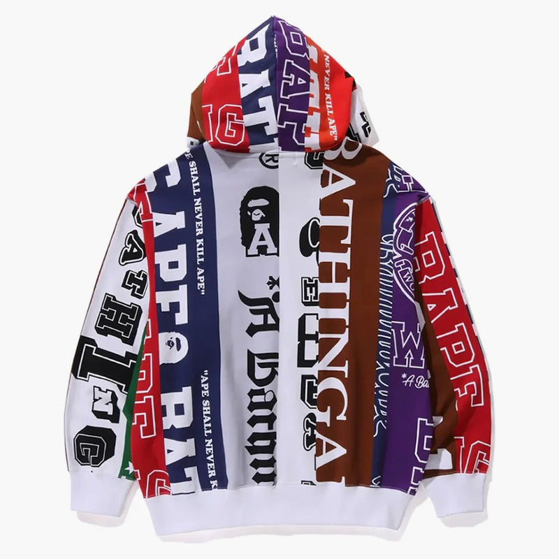 Fanoušci Bape Scarf Full Zip Hoodie Multicolor