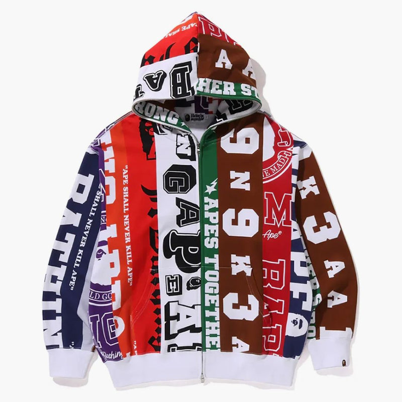 Fanoušci Bape Scarf Full Zip Hoodie Multicolor