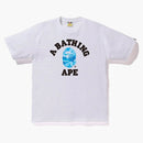 Bape Fire Camo College Tee White/Blue