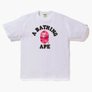 Bape Fire Camo College Tee White/Pink