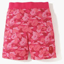 Bape Fire Camo Sweat Shorts Pink