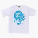 Bape Flame Ape Head Tee White/blue