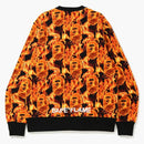 Bape Flame Wide Crewneck Orange