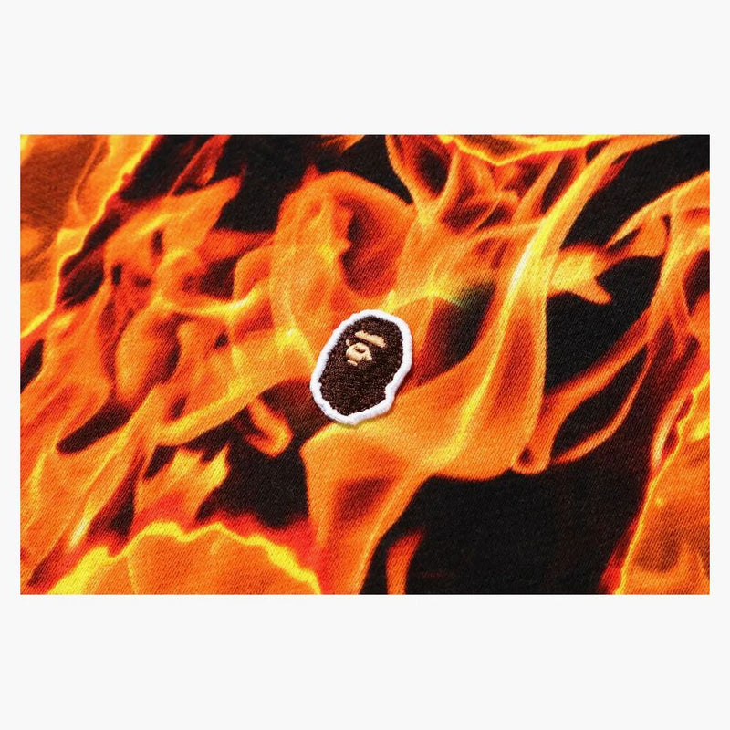 Bape Flame Wide Crewneck Orange