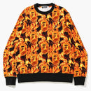 Bape Flame Wide Crewneck Orange