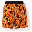 Bape Flame Wide Sweatshort Orange