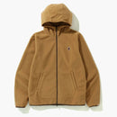 Bape Fleece One Point Zip Hoodie Beige