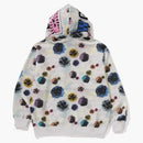 Bape Floral Camo Shark Relaxed Fit Full Zip Hoodie Ivory