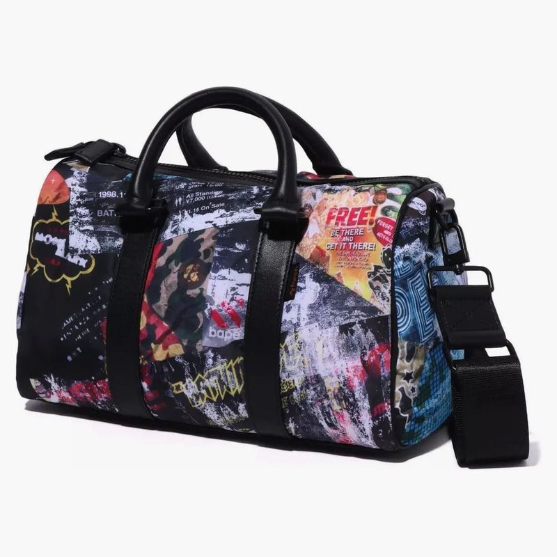 Bape Flyer Pattern Mini Boston Bag Multicolor
