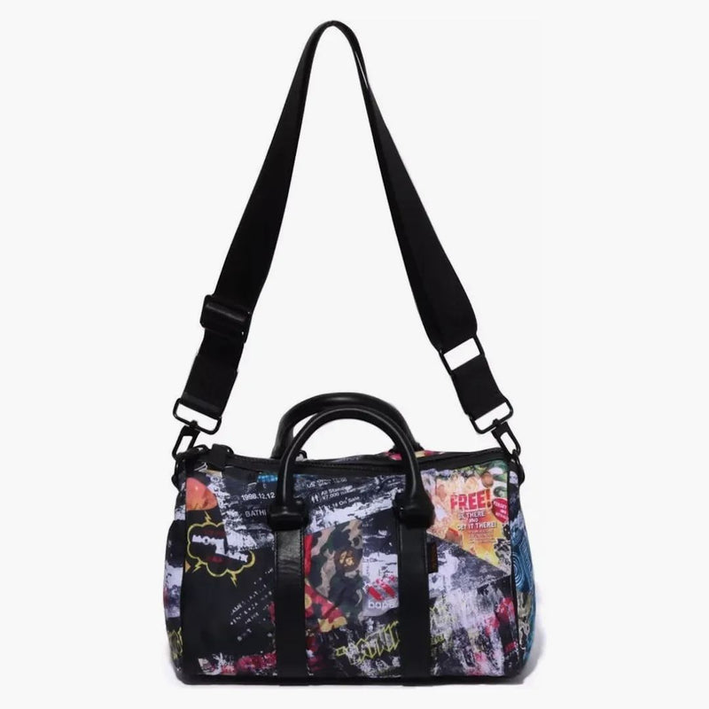 Bape Flyer Pattern Mini Boston Bag Multicolor