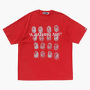 Bape Garment Dye Logo Relaxed Fit Tee Red