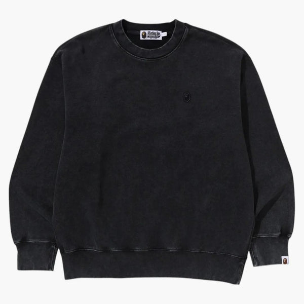 Bápové oděvy barvivo O jeden bod uvolněná fit Crewneck mikina černá