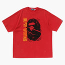 Bape Garment Dye Relaxed Fit Tee Red