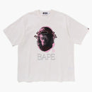 Bape Garment Dye Rhinestone Ape Head Relaxed Fit Tee Ivory