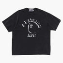 Bape Garment Dye Spray Print College Relaxed Fit Tee Black