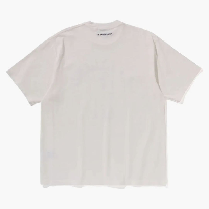 Bape Garment Dye Spray Print College Relaxaded Fit Tee Ivory