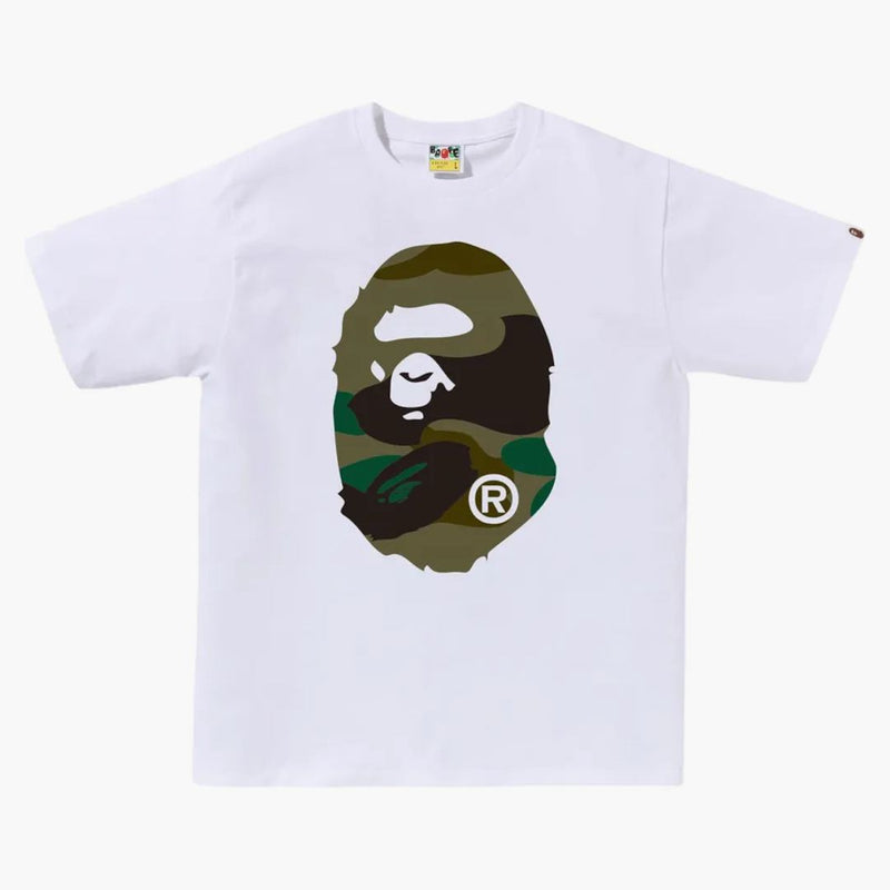BAPE GIANT 1. Camo Big Ape Head Tee White/Green