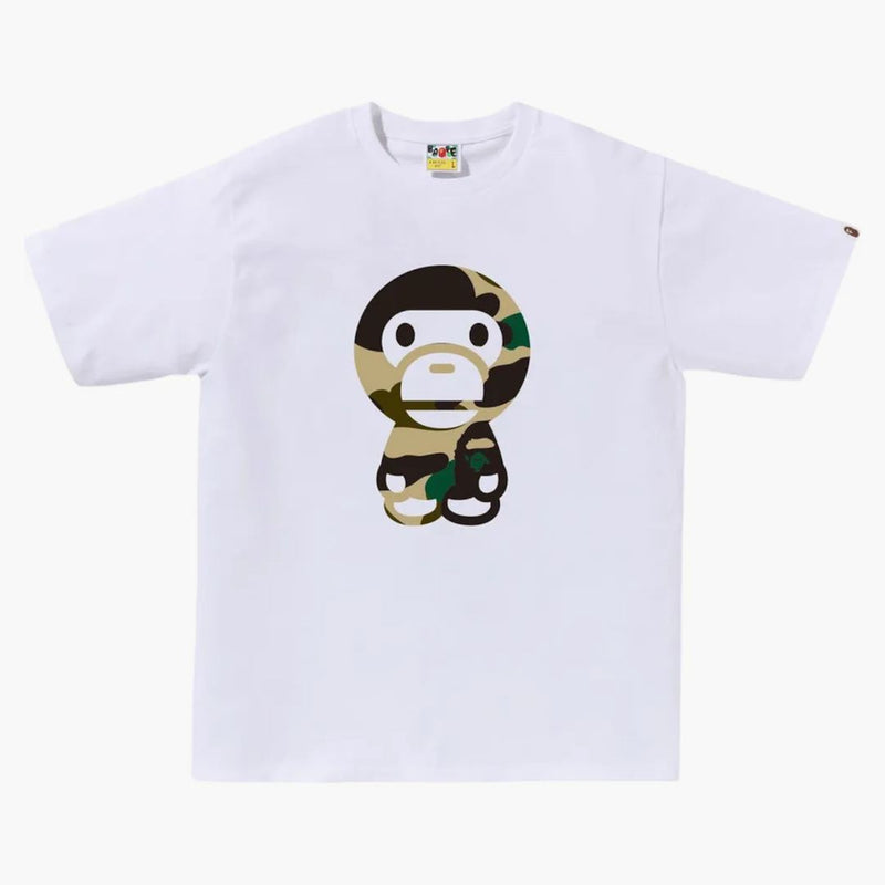 BAPE GIANT 1. Camo Big Baby Milo Tee White/Yellow