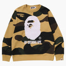 BAPE Giant 1st Camo genom att bada apa crewneck tröja gul