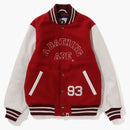 Bape Giant Ape Head Varsity Jacket Burgundy