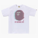 Bape glitch art bue tè bianco