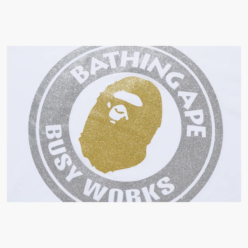Bape Glitter Busy Works Tee White