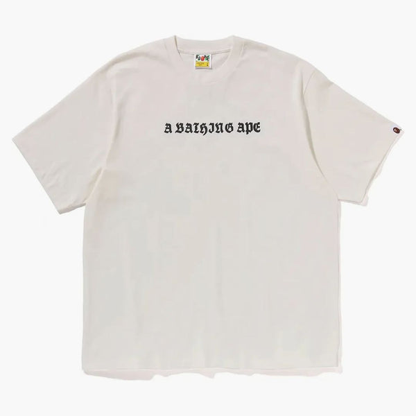 BAPE GOTIC LOGO RELAWED FIT TEE TEE IVORY