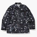 Bape Gradation Camo Military Shirt Jacket Black
