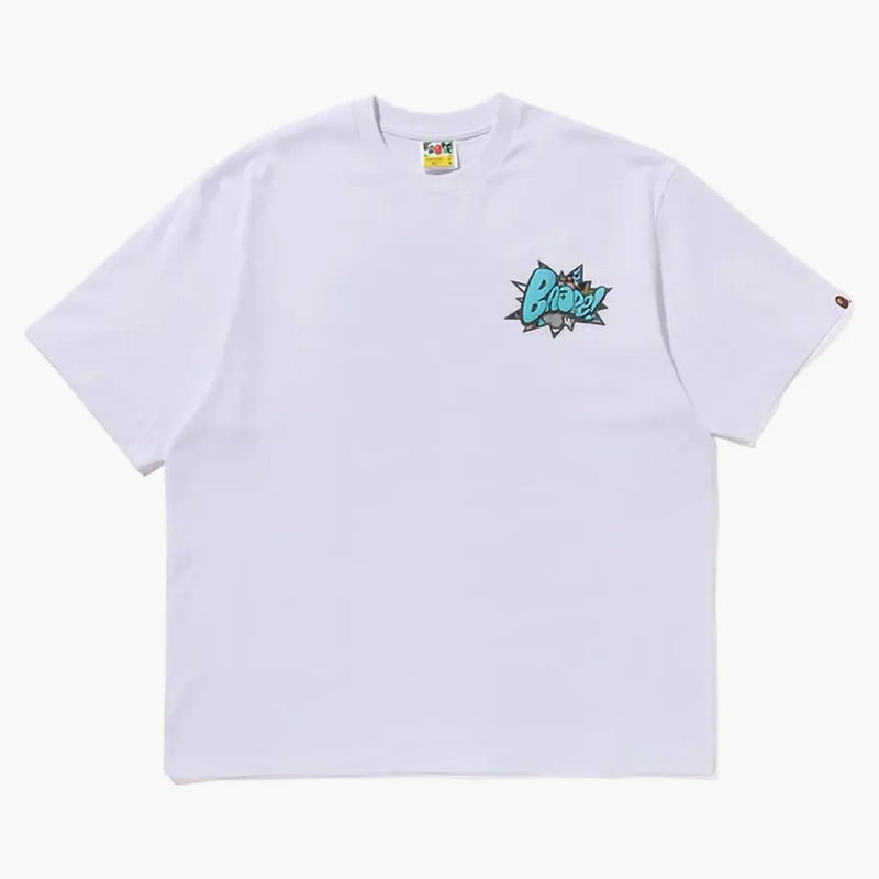 Graffiti bape bape rilassata in forma tee bianca