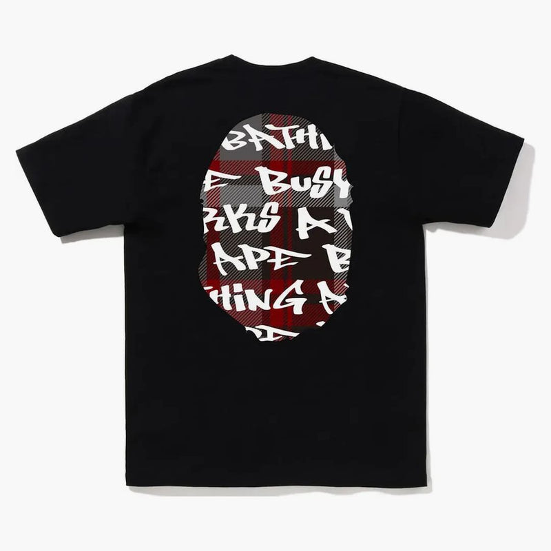 Bape Graffiti Controlla il tè Big Ape Head Nero
