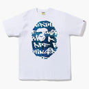 Bape Graffiti Check Big Ape Head Tee White Blue