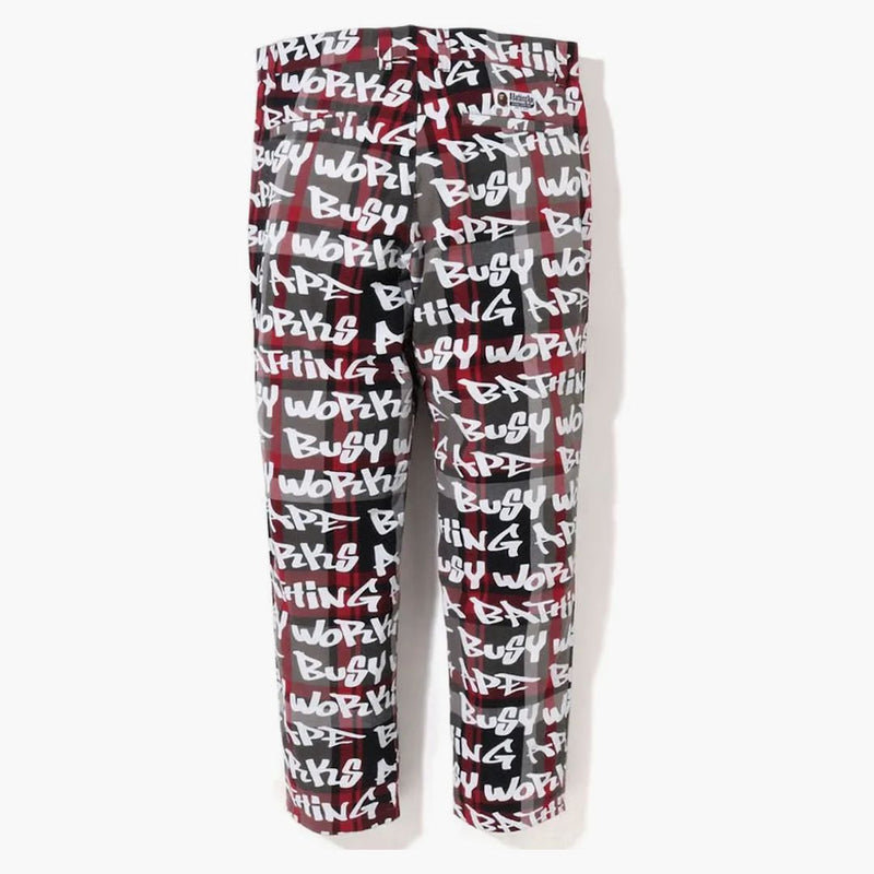 Bape Graffiti Check One Point Relaxed Fit Pants Black