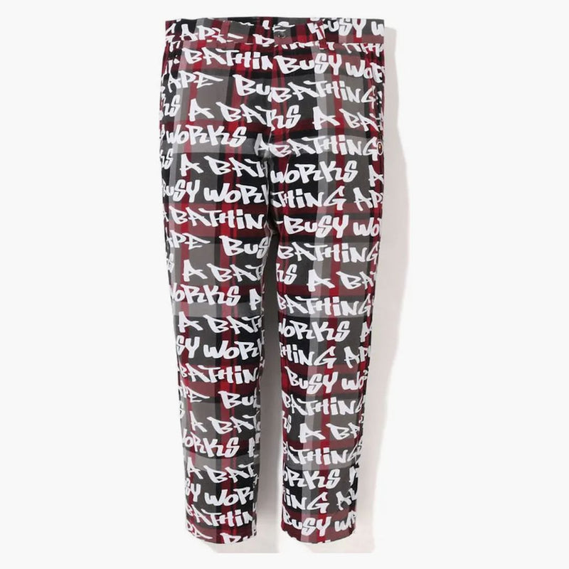 Bape Graffiti Check One Point Relaxed Fit Pants Black