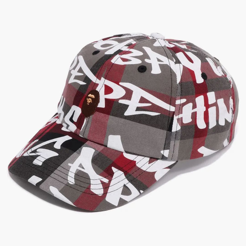 BAPE Graffiti Check Panel Cap Negro