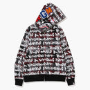Bape Graffiti Check Shark Full Zip Hoodie Black