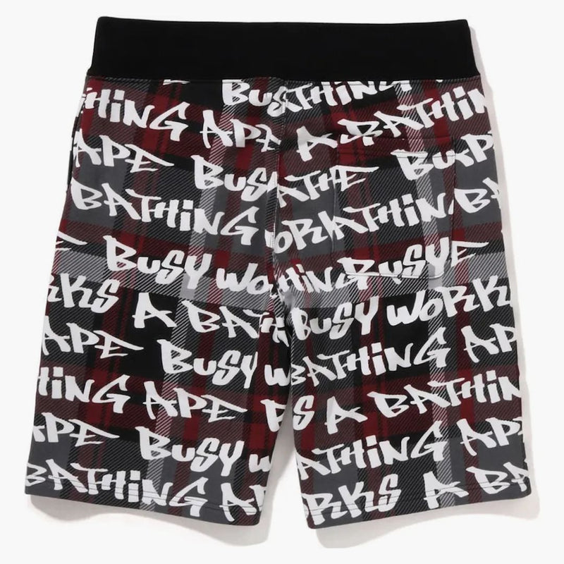 Bape Graffiti Check Shorts Black