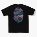 Bape Grid Camo Big Ape Head Té Negro Purple