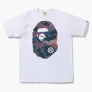 Bape Grid Camo Big Ape Head Tee White Purple