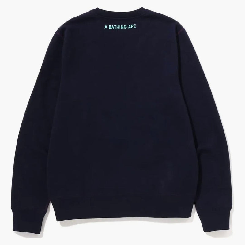 Bape grid camo crewneck sweatshirt navy
